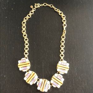 Jcrew purple and gold rhinestone necklace